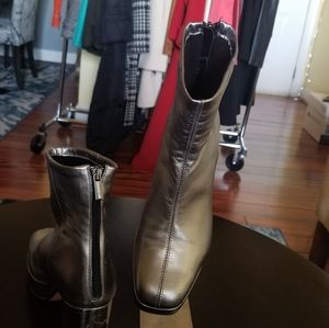 Silver platform Booties